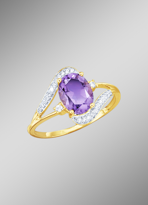 Ringe - Damenring mit echt Amethyst, in Größe 160 bis 220, in Farbe  Ansicht 1