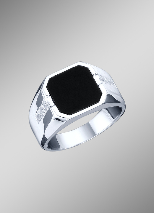 Ringe - Klassischer Herrenring mit Onyx, in Größe 180 bis 240, in Farbe