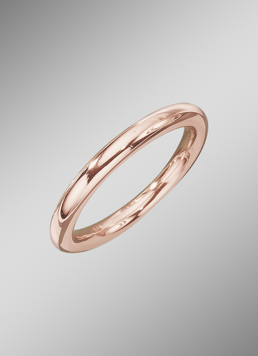 Damen-Identschmuck - Hochglänzender Partnerring aus Roségold, in Größe 160 bis 240, in Farbe