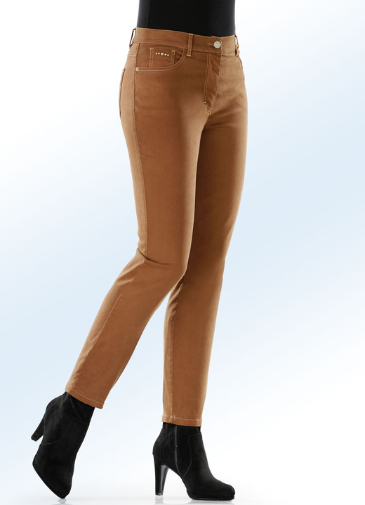 Hosen - Hose in 5-Pocket-Form mit softem Griff, in Größe 018 bis 054, in Farbe COGNAC Ansicht 1