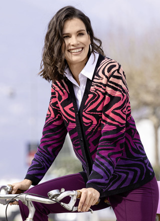 Strickjacke in Jacquard-Dessin